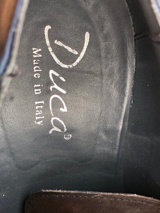 *EUC* DUCA Men’s Oxford Shoe Grey Blue Black Tri Lace Up Leather Size 44 US 10.5 main image 7